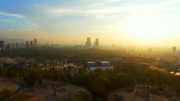 Flygbilder Från Chapultepec Park Mexico City Morgon — Stockvideo