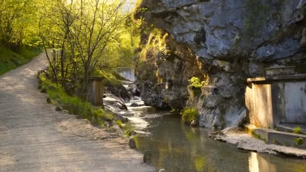 Waterval Val Vertova Rivier Buurt Van Bergamo Seriana Valley Italië — Stockvideo