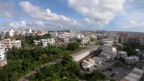 Timelapse Nubes Rodando Sobre Vecindario Residencial Naha City Okinawa Japón — Vídeos de Stock