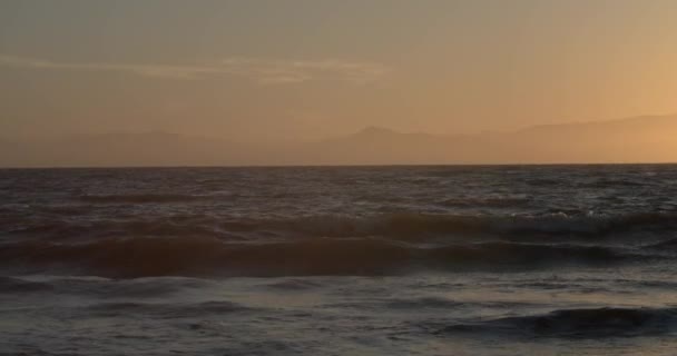 Olas Que Estrellan Playa Atardecer Área Bahía San Francisco Con — Vídeo de stock