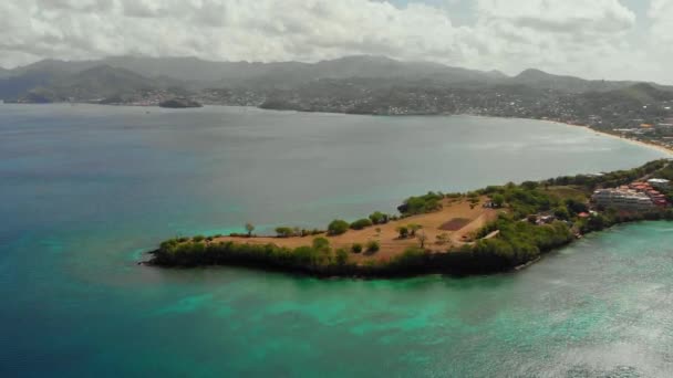 Karibský Ostrov Grenada Epické Antény Hor Města Pozadí — Stock video