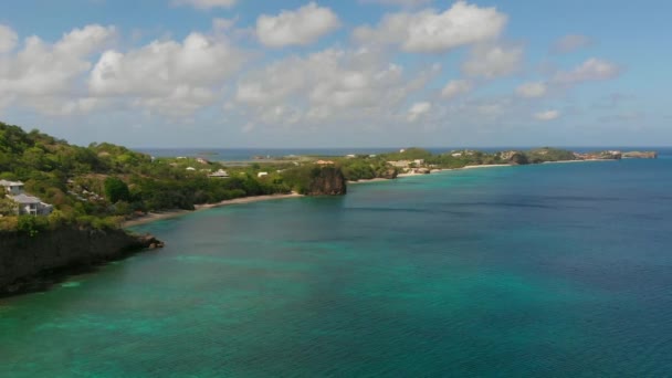 位于格林纳达加勒比岛屿的 和粉红金海滩的史诗式航拍 — 图库视频影像