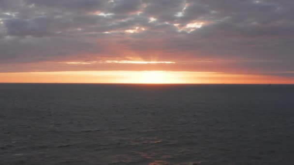 Noordzee Tijdens Een Winderige Zonsondergang Luchtfoto — Stockvideo