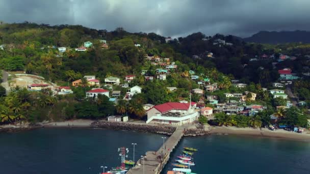 Pohled Rybářskou Vesnici Podél Pobřeží Karibského Ostrova Grenada — Stock video