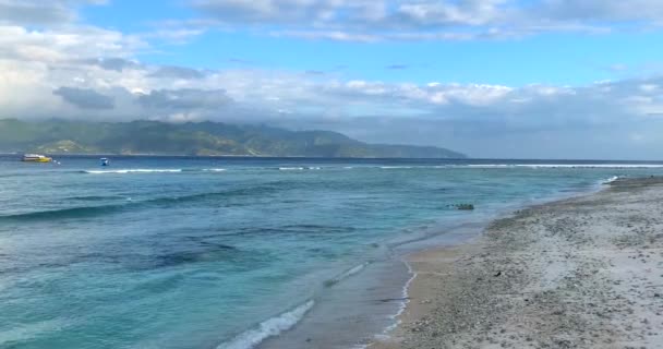 Stabil Felvétel Gili Trawangan Strandjáról Lombokban Balin Indonéziában Nyaralás Felvételek — Stock videók