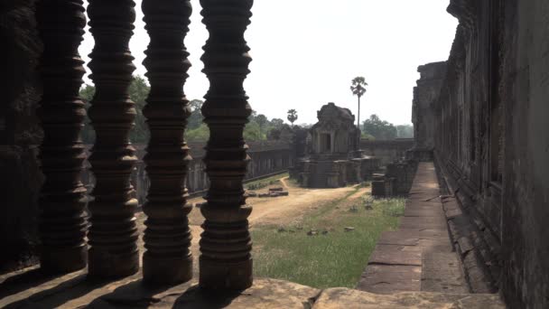 Будівля Історичному Храмовому Комплексі Ангкор Ват Камбоджі Азія — стокове відео