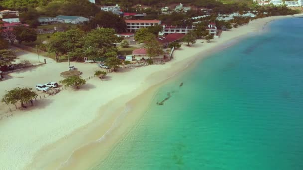 Letecký 360 Globus Země Záběr Grand Anse Beach Nachází Ohromující — Stock video