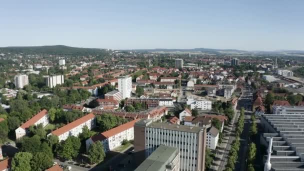 Yumuşak Güneş Işığında Gttingen Drone Hava Görüntüsü Almanya Avrupa — Stok video