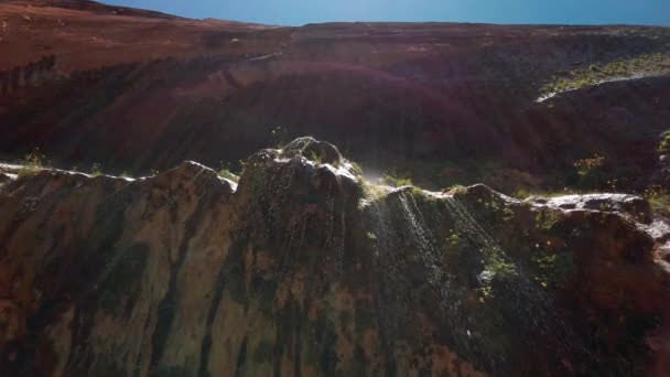 Fps Hızla Zion Ulusal Parkı Ndaki Ağlayan Kaya Dan Damlayan — Stok video