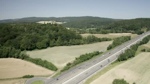 Vistas Aéreas Drone Autobahn Auto Estrada Alemanha — Vídeo de Stock