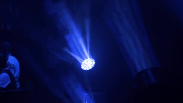 Rayo Azul Luces Concierto Equipo Roll Metraje — Vídeo de stock