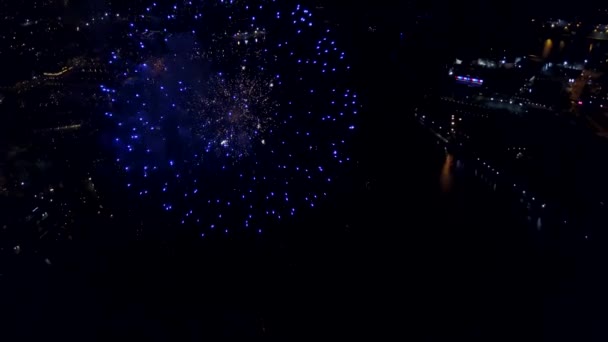 Julio Fuegos Artificiales Imágenes Aviones Tripulados Baltimore Inner Harbor — Vídeo de stock