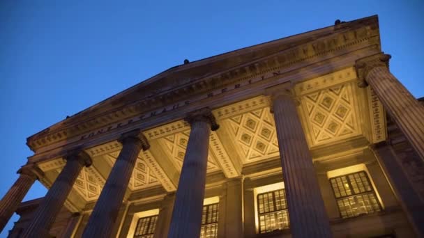 Buitenopname Van Het Concertgebouw Berlijn Duitsland Nachts — Stockvideo