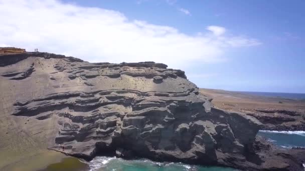 Hermosa Playa Arena Verde Isla Grande Hawaii Extremo Más Meridional — Vídeos de Stock