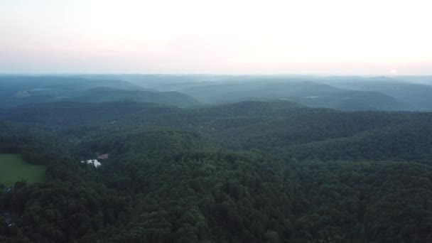 Sunset Mountains Appalachia Sommaren — Stockvideo