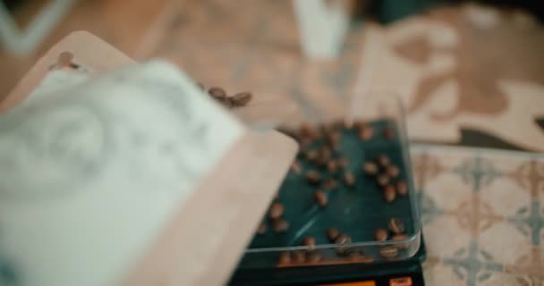 Falling Coffee Beans Super Slow Motion — Stock Video