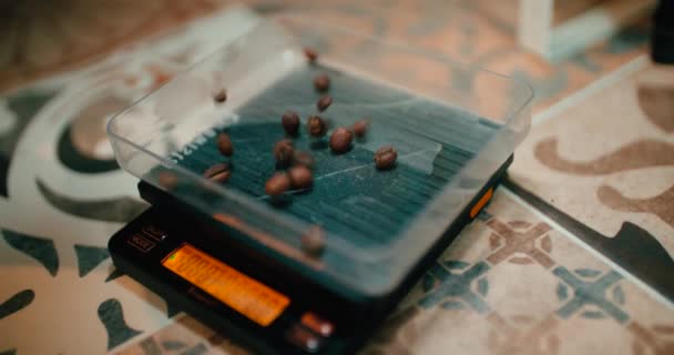 Falling Coffee Beans Super Slow Motion — Stock Video