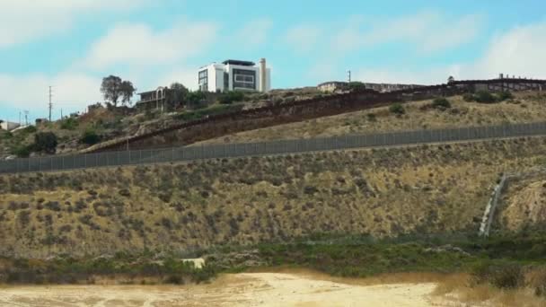 International Border Usa Mexico Showing Double Fence San Ysidro California — Stock Video