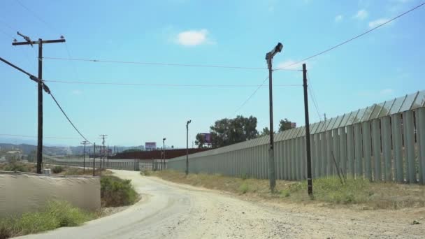 Estrada Terra Lado Fronteira Internacional Entre México Eua Perto San — Vídeo de Stock