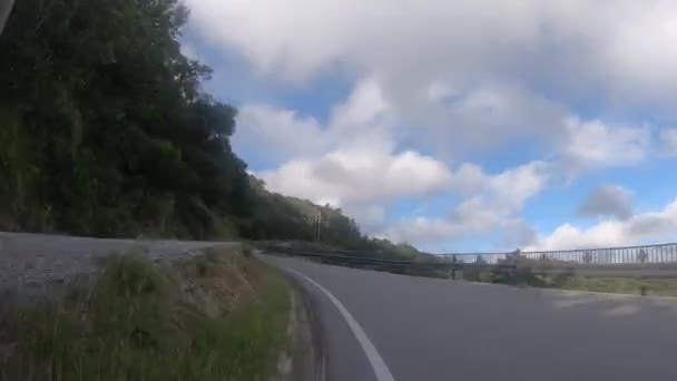 Timelapse Punto Vista Camminare Lungo Cliffside Road Isola Zamami Okinawa — Video Stock