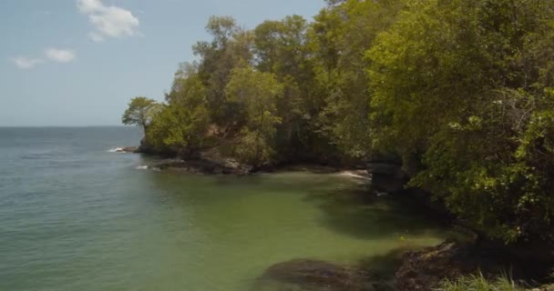 Upływ Czasu Niesamowitej Plaży Białym Piaskiem Pobliżu Fortu Karaibskiej Wyspie — Wideo stockowe