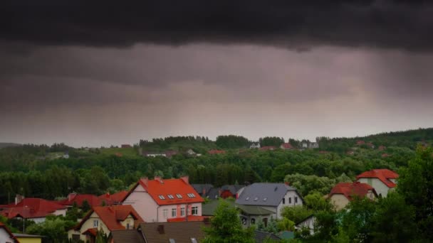 Gray Clouds Moving Kolbudy Village Pomeranian District — Video Stock