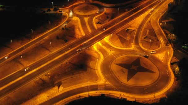 Vue Sur Autoroute Autoroute Autoroute Nuit Avec Des Voitures Conduisant — Video