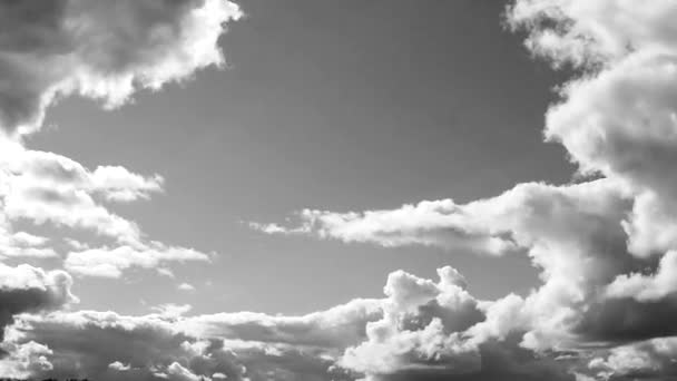 Bianco Nero Lasso Tempo Delle Nuvole Che Muovono Sul Cielo — Video Stock