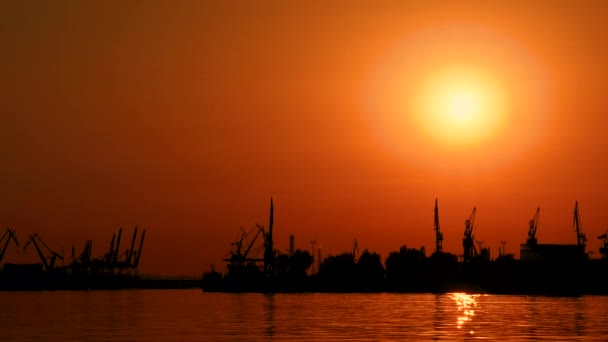 Limanda Altın Gibi Dev Bir Günbatımı Uzaklaştır — Stok video