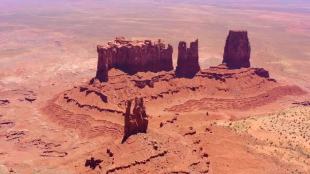 Drohnenaufnahmen Vom Monument Valley Navajo Tribal Park Zwischen Utah Und — Stockvideo