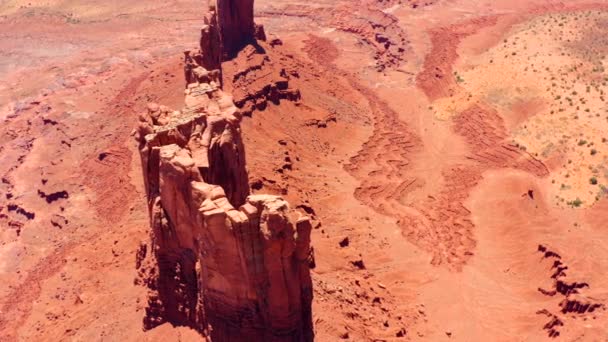 Повітряні Безпілотні Кадри Пам Ятника Долина Навахо Племінний Парк Між — стокове відео