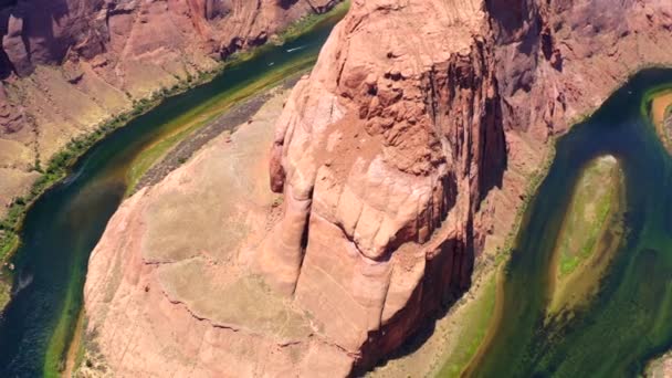 Aerial Drone Footage Horseshoe Bend Page Arizona — Stock Video