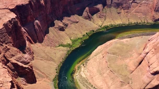 Flygfoto Hästsko Böj Page Arizona — Stockvideo