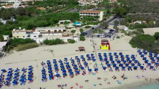 Luftaufnahme Vom Strand Von Ayia Napa — Stockvideo