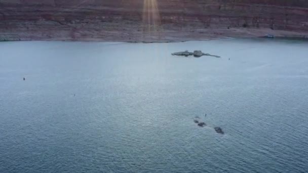 Filmati Aerei Droni Estivi Lake Powell Page Arizona Usa — Video Stock