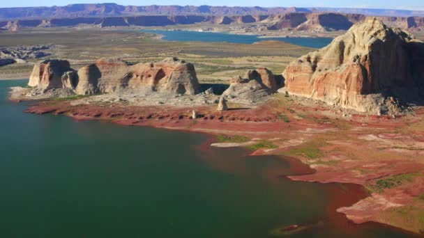 Aerial Drone Footage Summer Lake Powell Page Arizona Amerikai Egyesült — Stock videók