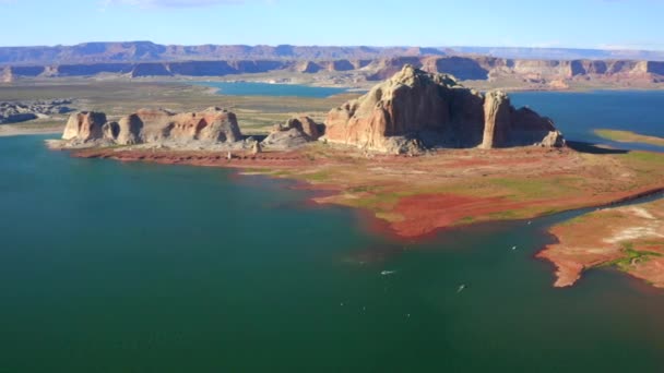 Filmati Aerei Droni Estivi Lake Powell Page Arizona Usa — Video Stock