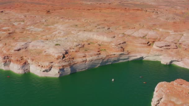 Flygbilder Från Sommaren Lake Powell Page Arizona Usa — Stockvideo