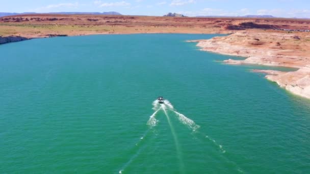 Imágenes Aéreas Del Dron Del Verano Lake Powell Page Arizona — Vídeo de stock