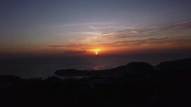 Úžasný Záběr Západ Slunce Karibiku Jachtou Popředí — Stock video