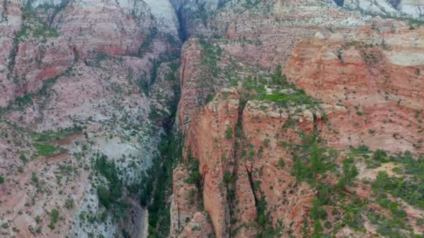 Imágenes Aéreas Aviones Tripulados Del Parque Nacional Zion Utah — Vídeo de stock