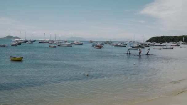 Foto Van Boten Baai Van Buzios Rio Janeiro — Stockvideo