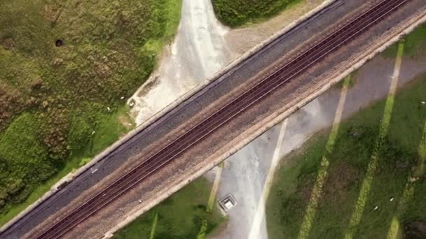 Stijgend Shot Van Ribblehead Viaduct Yorkshire Dales National Park Vanuit — Stockvideo