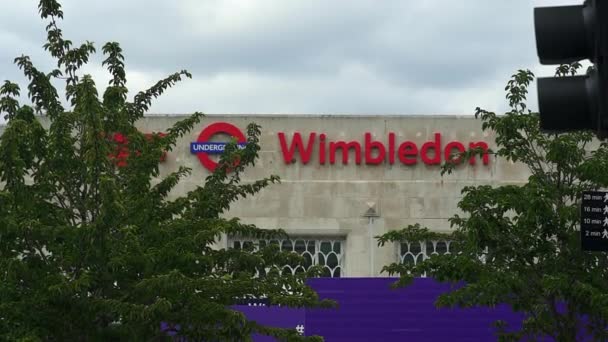 Wimbledon Tube Stop Exit View Most Famous Landmark London Tennis — Stock Video