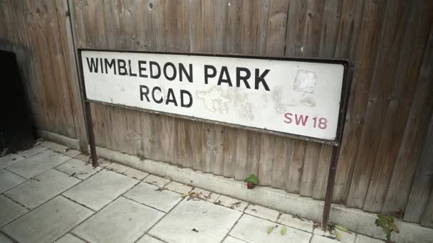 Wimbledon Park Road Sinal Rua Famosa Estrada Onde Fila Começa — Vídeo de Stock