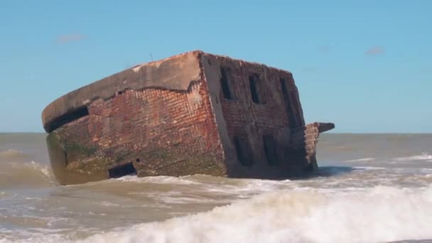 Bunker Shore Baltic Sea Latvia — Stock Video