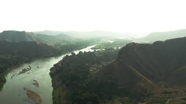 Vuelo Sobre Río Catumbela Benguela Angola Filmación Con Drone 120 — Vídeos de Stock