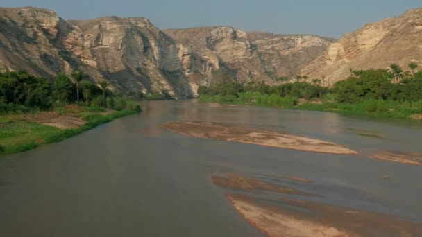 Volo Sul Fiume Catumbela Benguela Angola Filmato Con Drone 120 — Video Stock