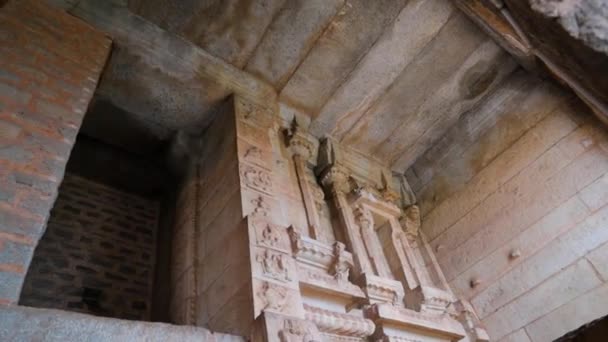 Veduta Interna Del Tempio Malyavanta Raghunatha Architettura Gopuram Hampi Karnataka — Video Stock