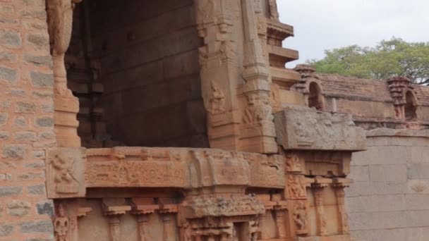 Außenansicht Des Malyavanta Raghunatha Tempels Gopuram Architektur Hampi Karnataka — Stockvideo